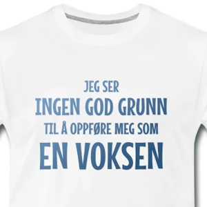 Jeg ser ingen god grunn til å oppføre meg som ...