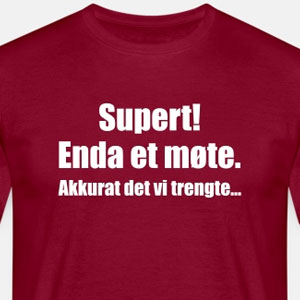 Supert! Enda et møte. Akkurat det vi trengte...